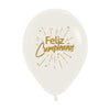 B2B GLOBO LATEX REDONDO 2 CARAS FC BRILLOS FASHION BLANCO ALMENDRA