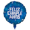 B2B GLOBO METALIZADO FELIZ CUMPLEAÑOS AZUL GALAXY