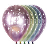 B2B GLOBO LATEX REDONDO INFINITY® HAPPY BIRTHDAY DIAMANTES DUO CRISTAL PASTEL Y REFLEX SURTIDO