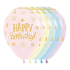 B2B GLOBO LATEX REDONDO INFINITY® HB RAYITO DE SOL PASTEL MATE SURTIDO