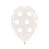 B2B GLOBO LATEX REDONDO INFINITY® POLKA BLANCO FASHION TRANSPARENTE