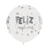 B2B GLOBO LATEX REDONDO INFINITY® FELIZ CUMPLEAÑOS FANTASIA METALINK FASHION TRANSPARENTE